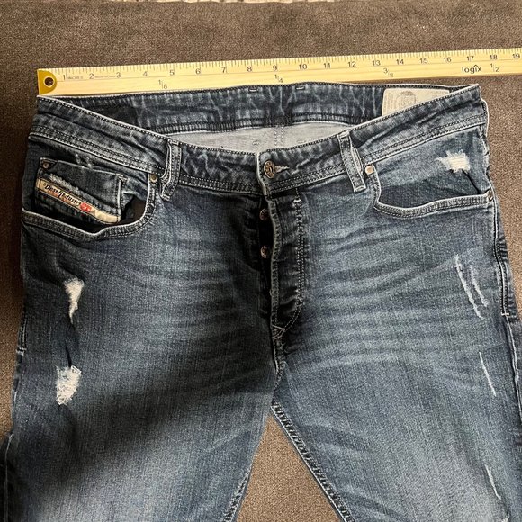 Mens Diesel TROXER R8KJ4 Stretch Slim Skinny Blue Jeans W36 L32 - Picture 5 of 16